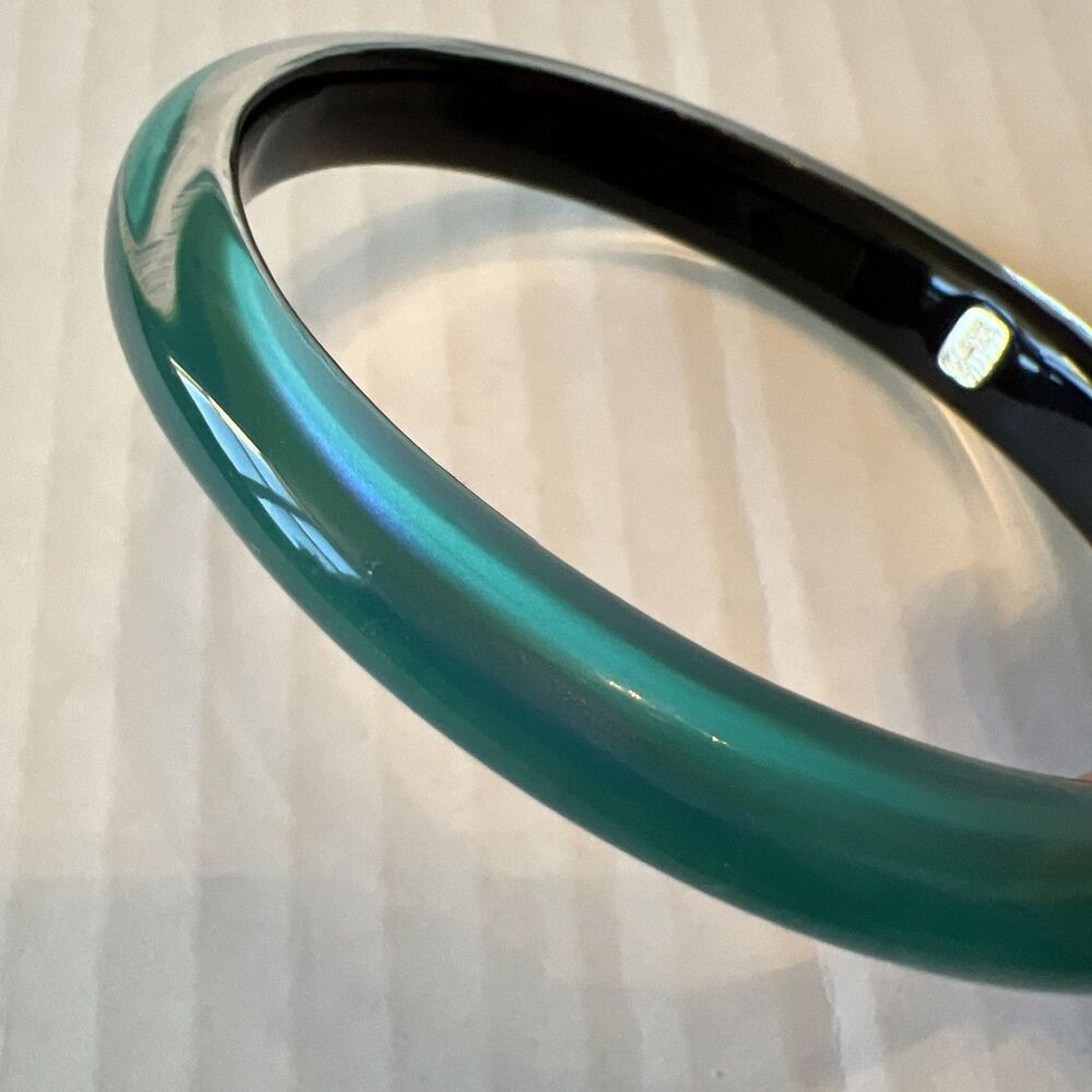 Alexis Bittar Green Lucite Bangle Bracelet Signed Small Size NWOT